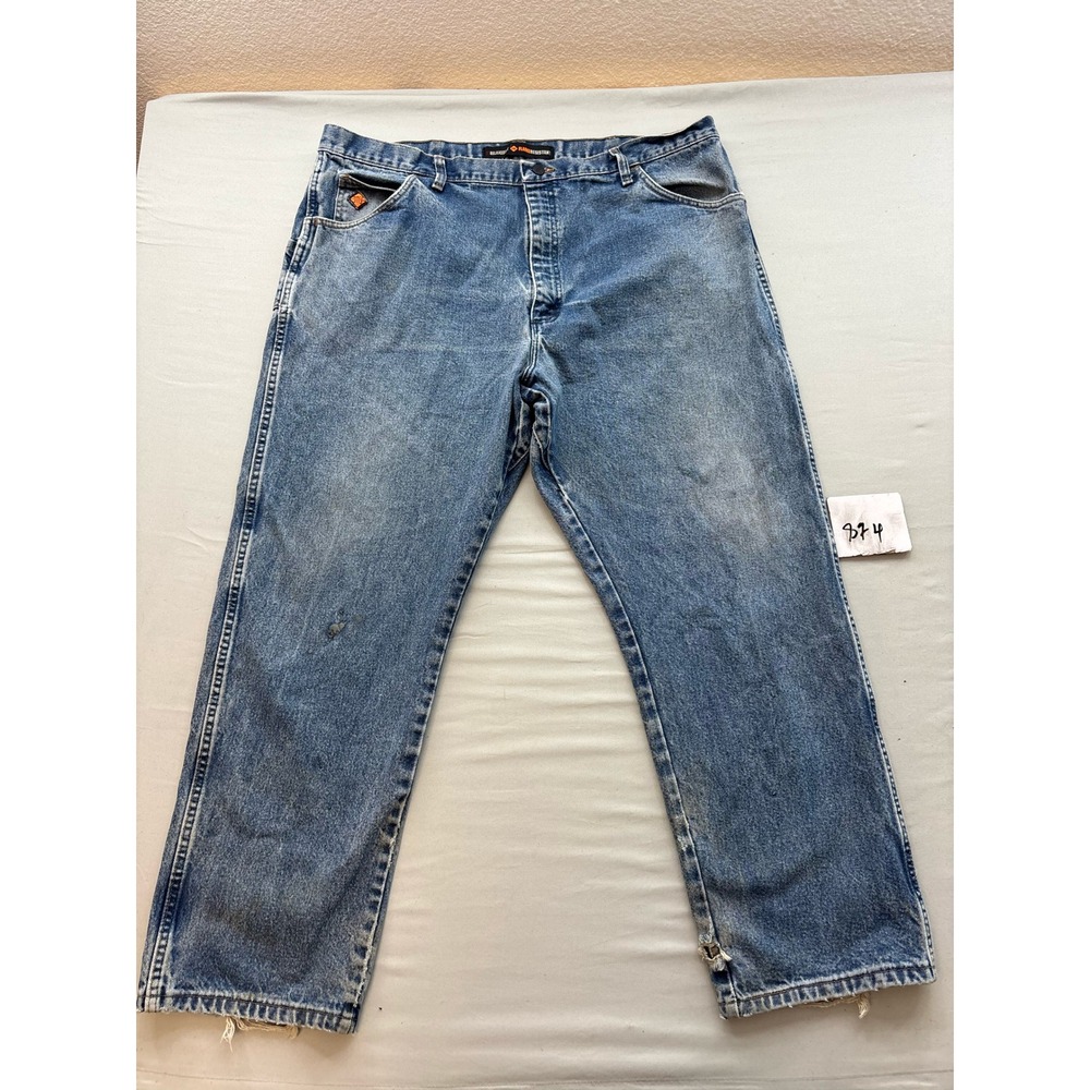 Wrangler FR Flame Resistant Relaxed Fit Jeans Mens 42x30 Blue Denim Work Pants